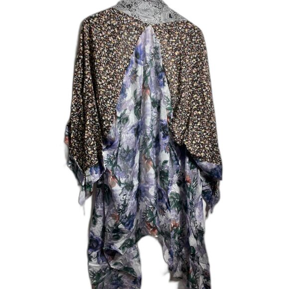 Umgee NWT Lavender Boho Ditsy Floral Kimono Boutique Gypsy Kimono Duster S M L - Picture 7 of 7